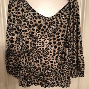 Leopard off the shoulder top